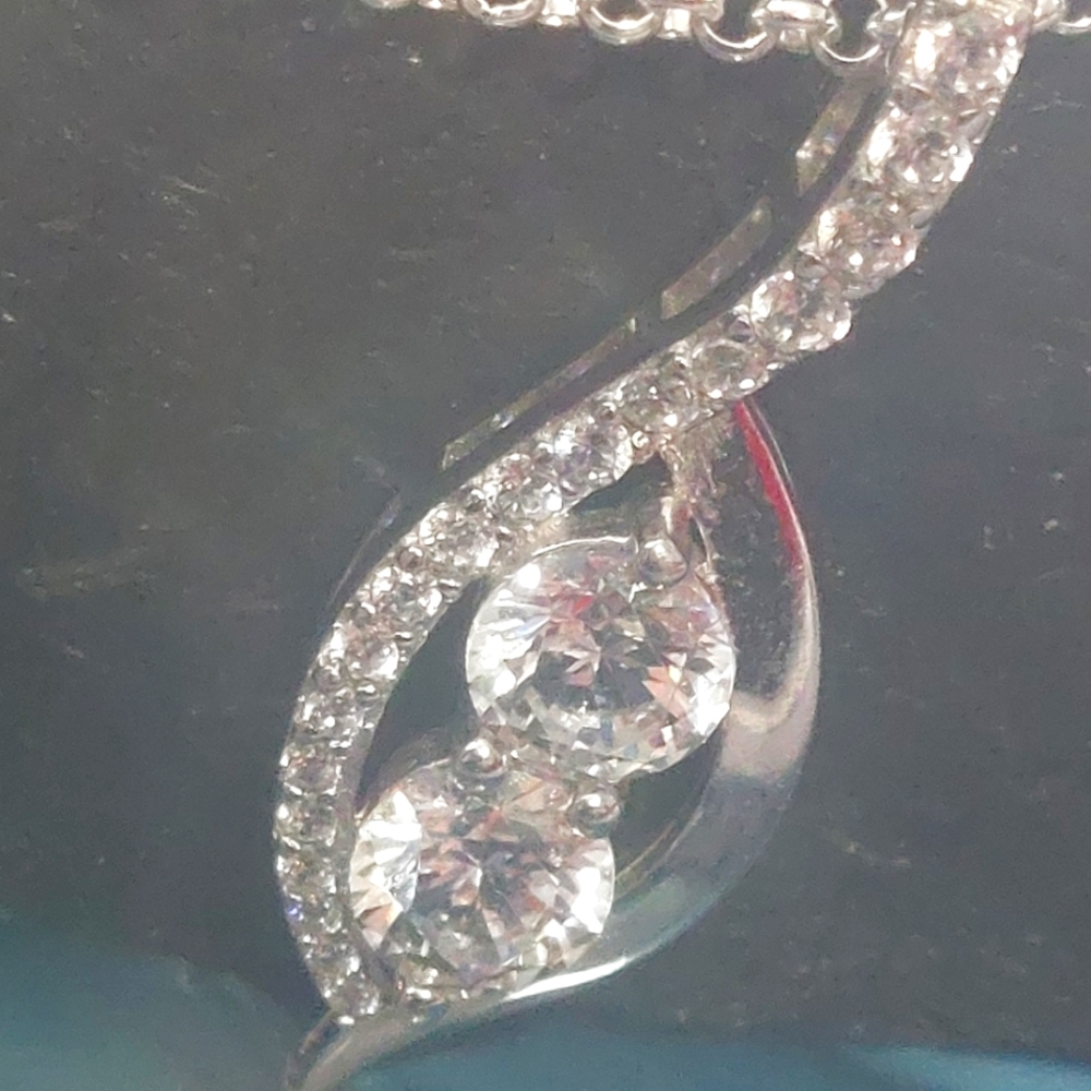 IBB signed sterling silver CZ pendant 16" new sterling silver chain